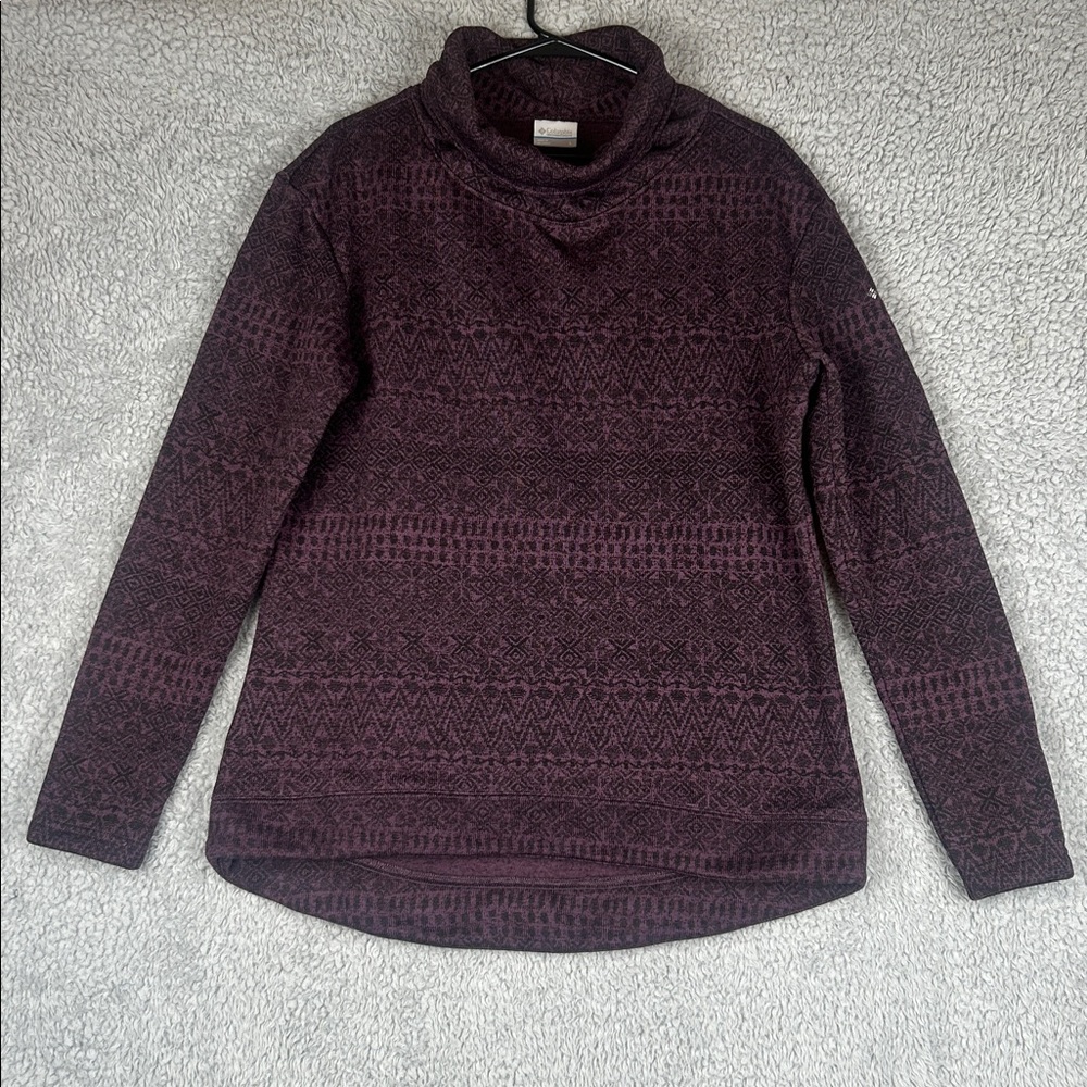 Columbia Women’s  Cowl Turtleneck Pullover Long Sleeve Sweater Purple, Size L